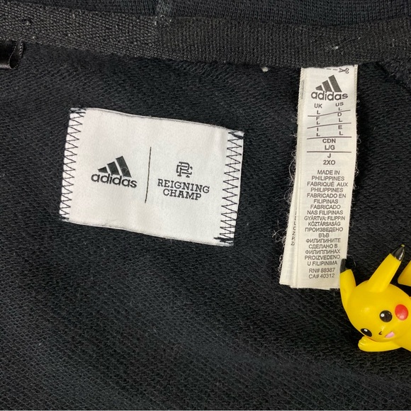 Adidas Reigning Champ Collab Black Full Zip Sweatshirt Hoodie Men’s Size Large - Picture 4 of 12